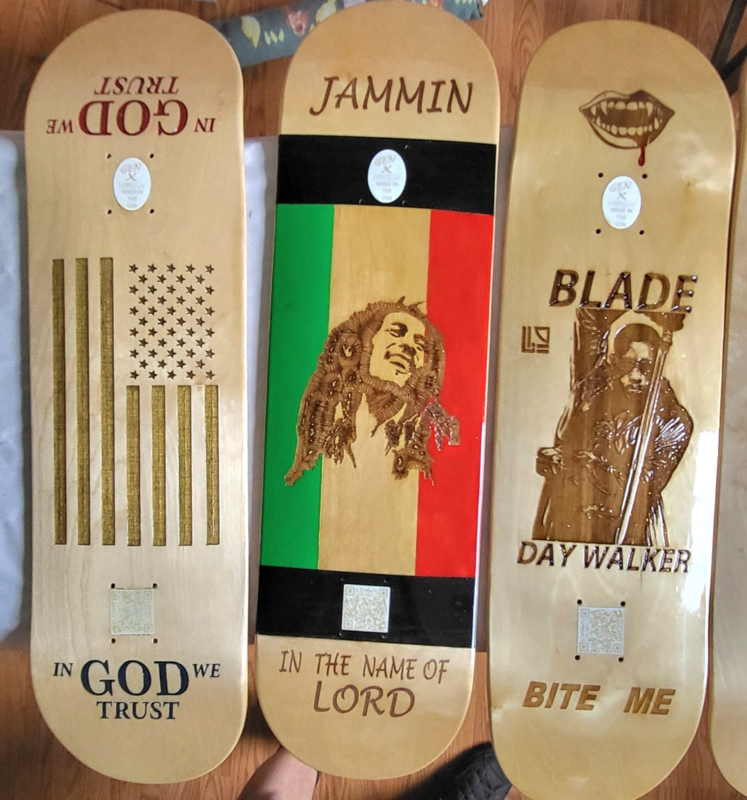 GEN-X Glory and Grace 8.5" skateboard. Roll with Jesus